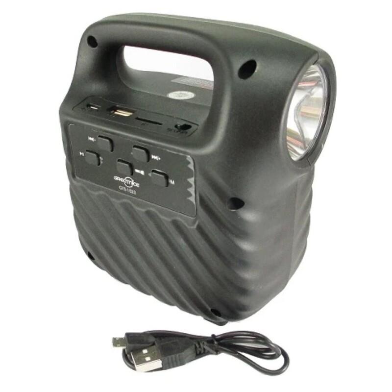 مینی اسپیکر بلوتوثی و قابل حمل مدل GTS-1523 دارای چراغ قوه